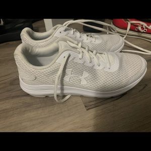 UA white tennis shoes. Size 8.5